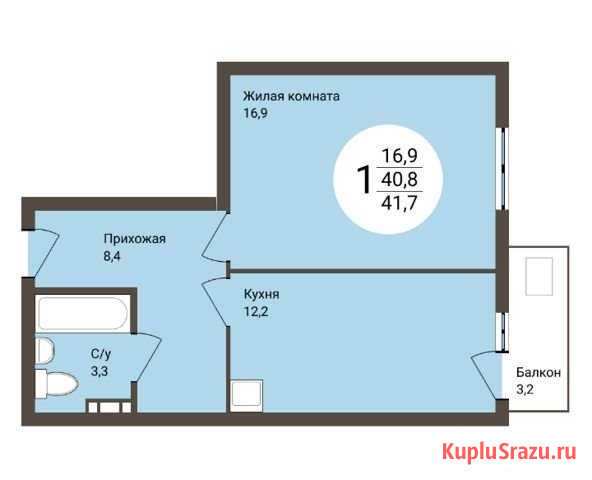 1-комнатная квартира, 39 м², 12/25 эт. на продажу в Новосибирске Новосибирск - изображение 1