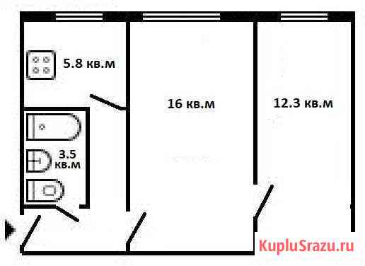 2-комнатная квартира, 42 м², 1/4 эт. на продажу в Самаре Самара