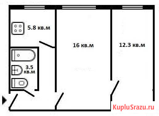 2-комнатная квартира, 42 м², 1/4 эт. на продажу в Самаре Самара - изображение 1