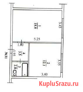 1-комнатная квартира, 36.4 м², 2/2 эт. на продажу в Якутске Якутск - изображение 1