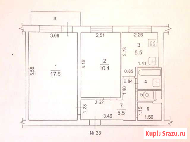 2-комнатная квартира, 44.1 м², 3/5 эт. на продажу в Тучково Тучково - изображение 1