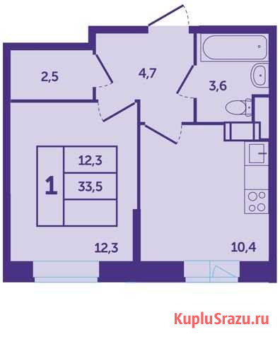1-комнатная квартира, 34 м², 3/17 эт. на продажу в Красногорске Московской области Красногорск - изображение 1