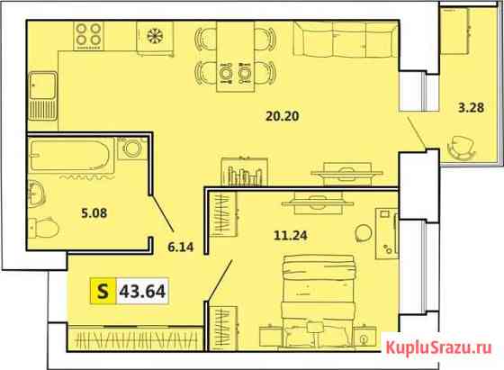 2-комнатная квартира, 44 м², 2/10 эт. на продажу в Архангельске Архангельск