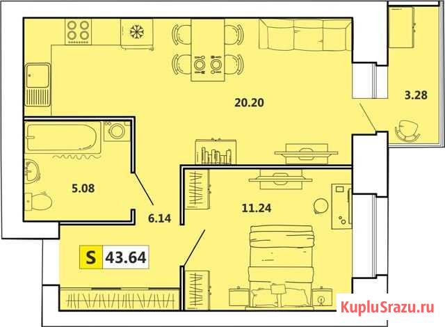 2-комнатная квартира, 44 м², 2/10 эт. на продажу в Архангельске Архангельск - изображение 1
