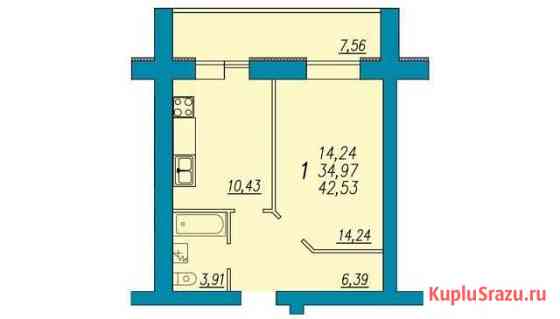 1-комнатная квартира, 42.5 м², 3/16 эт. на продажу в Самаре Самара