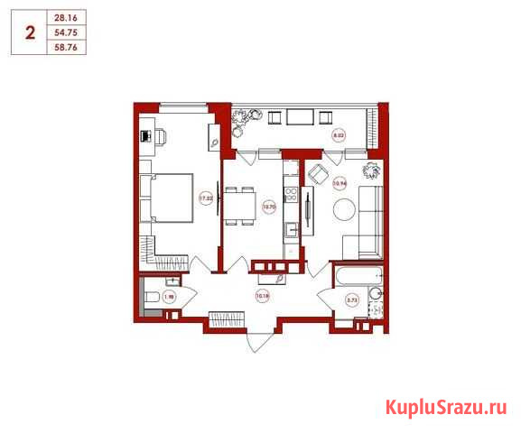 2-комнатная квартира, 58.8 м², 4/16 эт. на продажу в Брянске Брянск - изображение 1