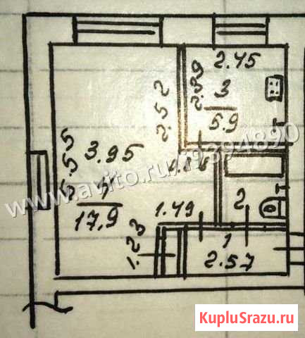 1-комнатная квартира, 30.1 м², 4/5 эт. на продажу в Калуге Калуга - изображение 1