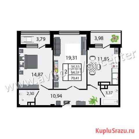 2-комнатная квартира, 70.4 м², 5/9 эт. на продажу в Геленджике Геленджик