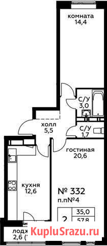2-комнатная квартира, 59.1 м², 19/20 эт. на продажу в Балашихе Балашиха - изображение 1