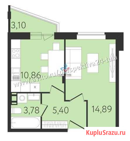 1-комнатная квартира, 38 м², 4/8 эт. на продажу в Туле Тула - изображение 1