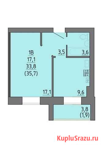 1-комнатная квартира, 35.7 м², 7/9 эт. на продажу в Великом Новгороде Великий Новгород - изображение 1