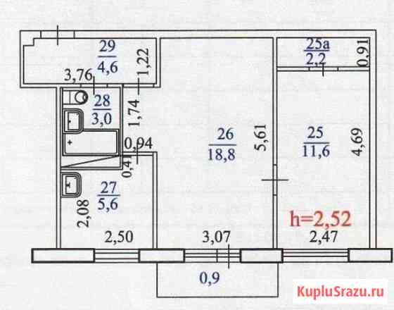 2-комнатная квартира, 46 м², 5/5 эт. на продажу в Тольятти Тольятти