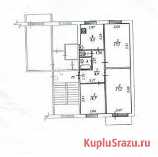 3-комнатная квартира, 67.6 м², 2/3 эт. на продажу в Выльгорте Выльгорт - изображение 1