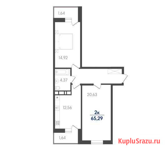 2-комнатная квартира, 65.3 м², 6/7 эт. на продажу в Динской Динская - изображение 1