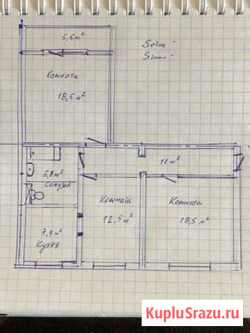 3-комнатная квартира, 78 м², 5/10 эт. на продажу в Челябинске Челябинск - изображение 1