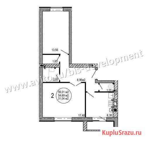 2-комнатная квартира, 56 м², 1/5 эт. на продажу в Волгограде Волгоград