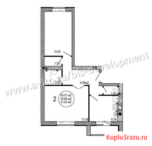 2-комнатная квартира, 56 м², 1/5 эт. на продажу в Волгограде Волгоград - изображение 1