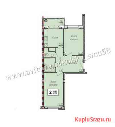 2-комнатная квартира, 57.6 м², 9/12 эт. на продажу в Новочебоксарске Новочебоксарск