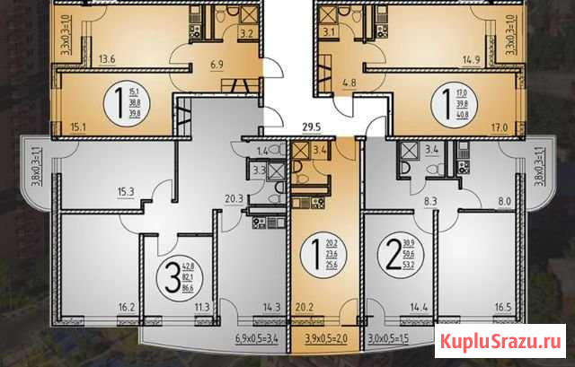 2-комнатная квартира, 53.2 м², 9/26 эт. на продажу в Ростове-на-Дону Ростов-на-Дону - изображение 1