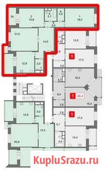 3-комнатная квартира, 96.7 м², 2/9 эт. на продажу в Новоивановском Новоивановское - изображение 1