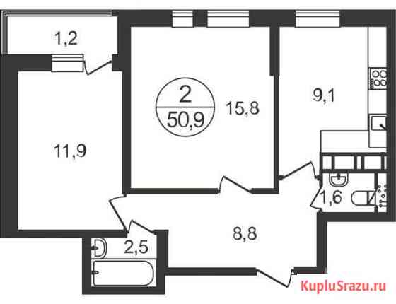 2-комнатная квартира, 50.9 м², 17/17 эт. на продажу в Балашихе Балашиха