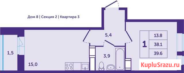 1-комнатная квартира, 39.6 м², 20/25 эт. на продажу в Красногорске Московской области Красногорск - изображение 1