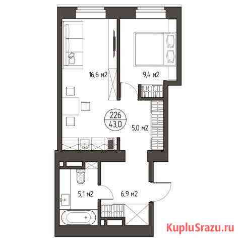 2-комнатная квартира, 43 м², 2/5 эт. на продажу в Москве Москва