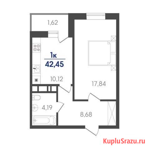 1-комнатная квартира, 42.5 м², 5/7 эт. на продажу в Динской Динская - изображение 1