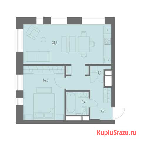 2-комнатная квартира, 49 м², 3/19 эт. на продажу в Москве Москва - изображение 1