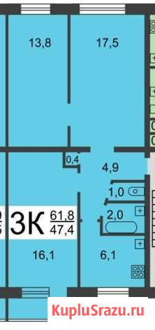 3-комнатная квартира, 62 м², 2/6 эт. на продажу в Нижнем Новгороде Нижний Новгород - изображение 1