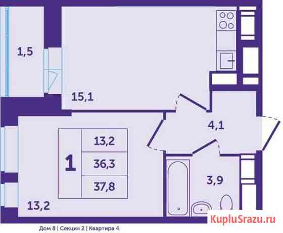 1-комнатная квартира, 37.8 м², 22/25 эт. на продажу в Красногорске Московской области Красногорск