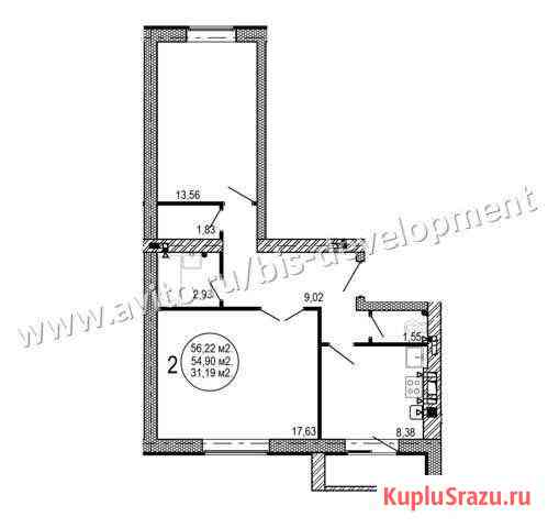 2-комнатная квартира, 56.2 м², 5/5 эт. на продажу в Волгограде Волгоград