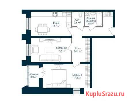 2-комнатная квартира, 69.2 м², 10/19 эт. на продажу в Пензе Пенза - изображение 1