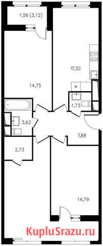 3-комнатная квартира, 83 м², 14/22 эт. на продажу в Москве Москва - изображение 1