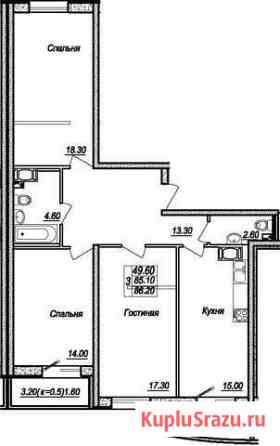 3-комнатная квартира, 86.2 м², 10/18 эт. на продажу в Санкт-Петербурге Санкт-Петербург