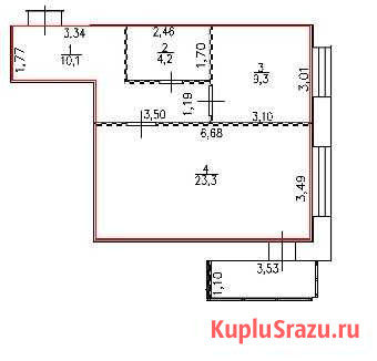 1-комнатная квартира, 50.8 м², 3/3 эт. на продажу в Новомосковске Новомосковск - изображение 1