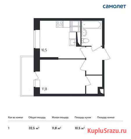 1-комнатная квартира, 32.5 м², 3/20 эт. на продажу в Красногорске Московской области Красногорск - изображение 1