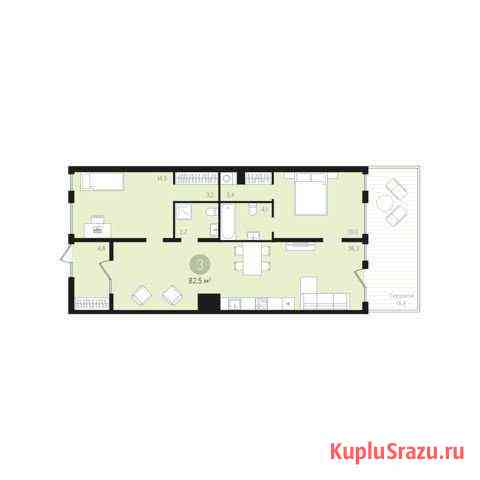 3-комнатная квартира, 82.5 м², 1/5 эт. на продажу в Екатеринбурге Екатеринбург