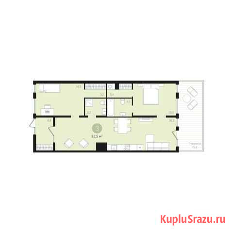 3-комнатная квартира, 82.5 м², 1/5 эт. на продажу в Екатеринбурге Екатеринбург - изображение 1