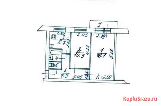 2-комнатная квартира, 43 м², 2/5 эт. на продажу в Люберцах Люберцы