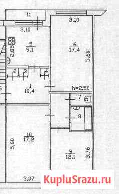 3-комнатная квартира, 71.7 м², 1/5 эт. на продажу в Мелехово Мелехово