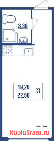 Квартира-студия, 22.5 м², 7/20 эт. на продажу в Санкт-Петербурге Санкт-Петербург - изображение 1