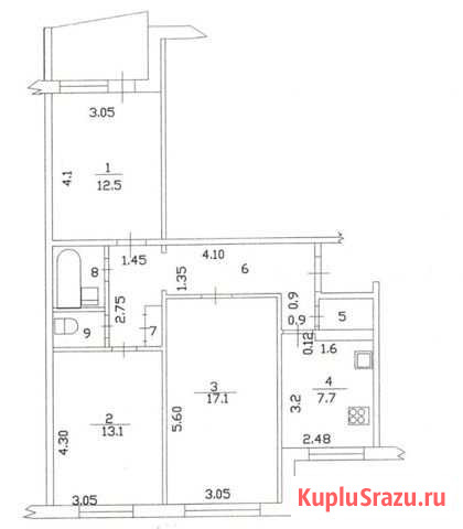 3-комнатная квартира, 70 м², 3/9 эт. на продажу в Казани Казань - изображение 1