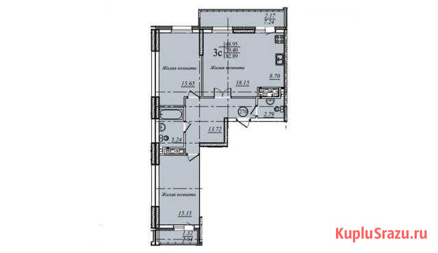 3-комнатная квартира, 82.9 м², 7/19 эт. на продажу в Казани Казань - изображение 1