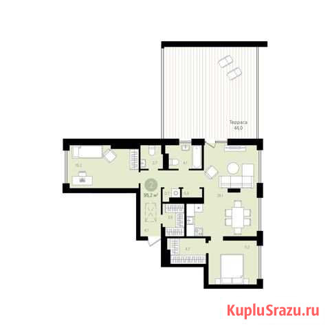 2-комнатная квартира, 127.9 м², 6/9 эт. на продажу в Тюмени Тюмень - изображение 1