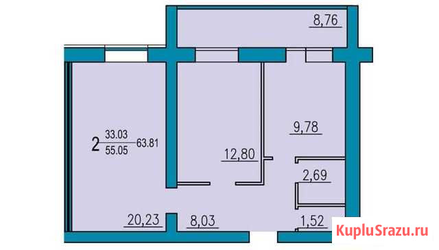 2-комнатная квартира, 63.8 м², 10/16 эт. на продажу в Самаре Самара - изображение 1