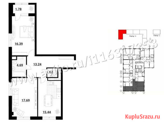 2-комнатная квартира, 70.9 м², 12/24 эт. на продажу в Москве Москва - изображение 1