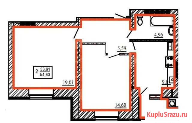 2-комнатная квартира, 55 м², 5/10 эт. на продажу в Рязани Рязань - изображение 1