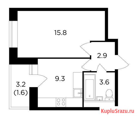 1-комнатная квартира, 33 м², 7/16 эт. на продажу в Пушкино Пушкино - изображение 1