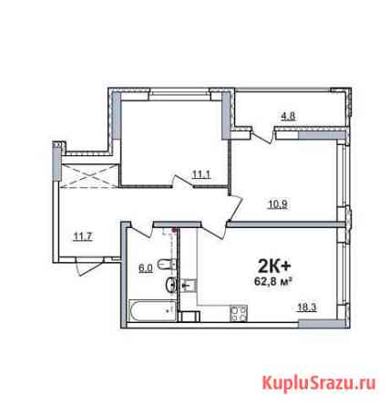 2-комнатная квартира, 62.8 м², 5/17 эт. на продажу в Нижнем Новгороде Нижний Новгород